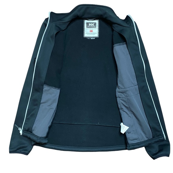 Helly Hansen Verglas Windpro Fleece Jacket Mens L Black Midlayer Hike Ski Norway - Picture 3 of 10
